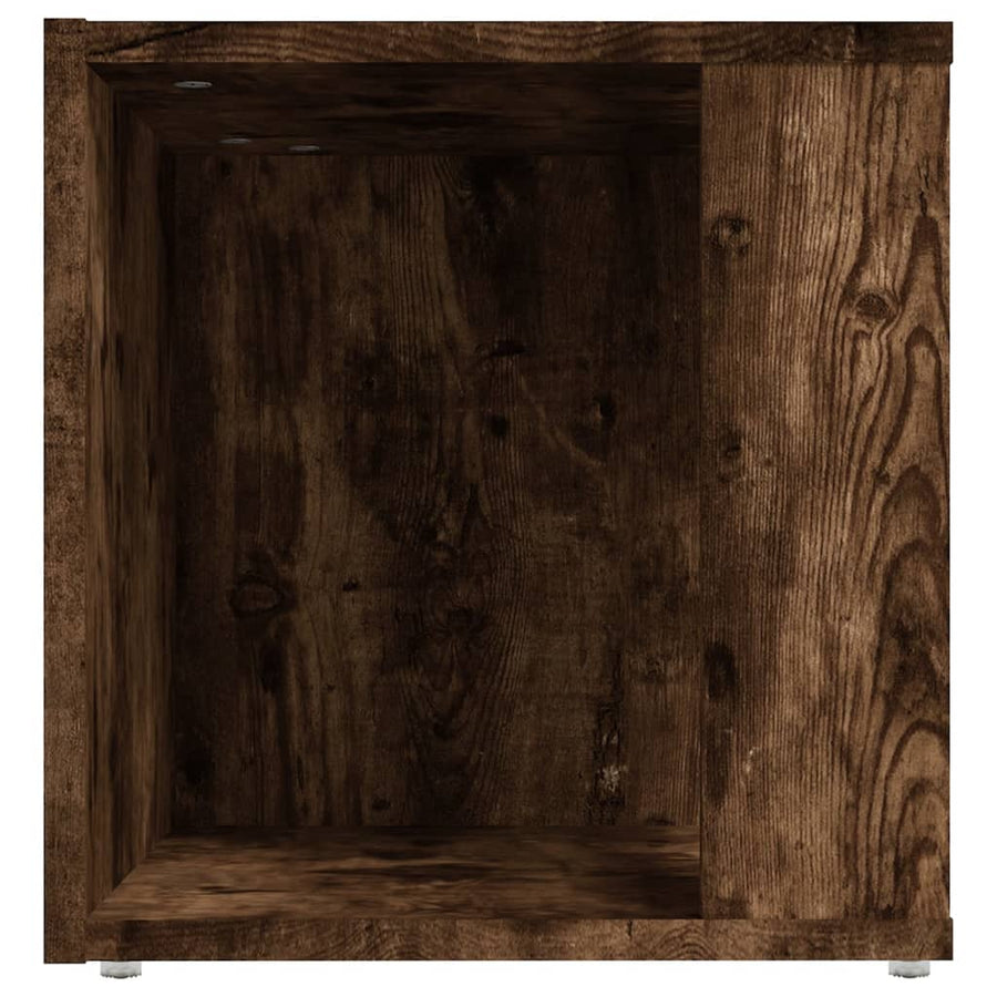 Bijzettafel 33X33X34,5 Cm Bewerkt Hout Kleurig 1 Gerookt eiken