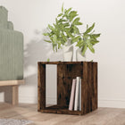 Side table 33x33x34.5 cm treated wood smoked oak look