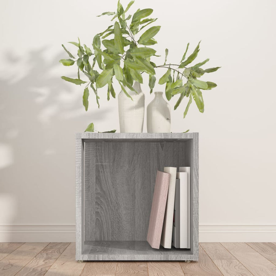 Bijzettafel 33X33X34,5 Cm Bewerkt Hout Eikenkleur Grijs sonoma