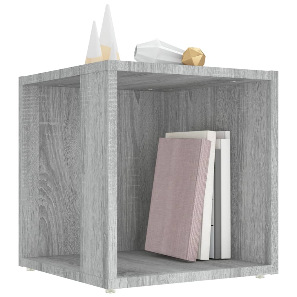 Bijzettafel 33X33X34,5 Cm Bewerkt Hout Eikenkleur Grijs sonoma