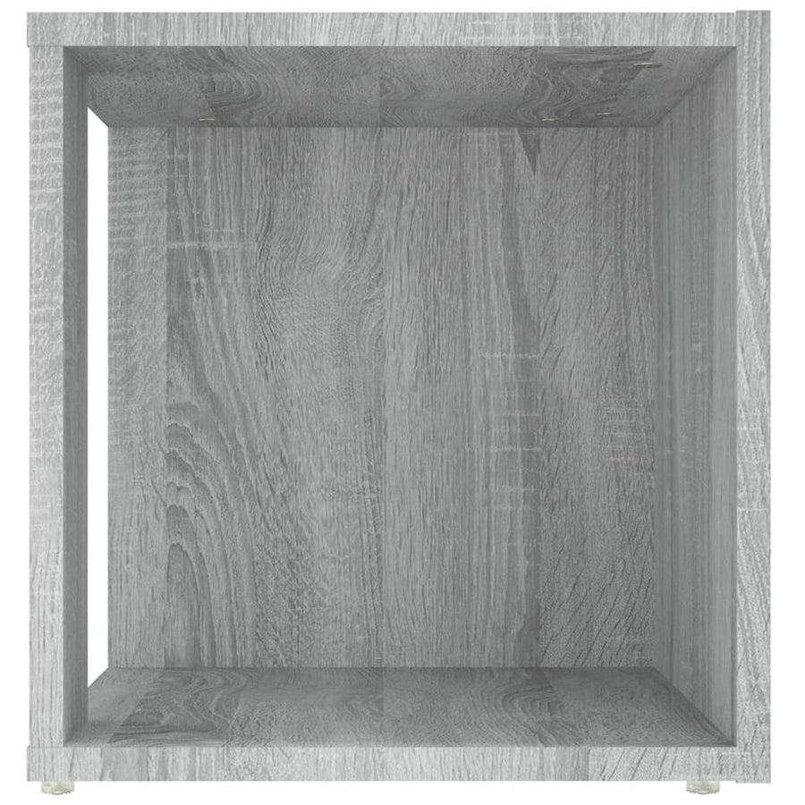 Bijzettafel 33X33X34,5 Cm Bewerkt Hout Eikenkleur Grijs sonoma