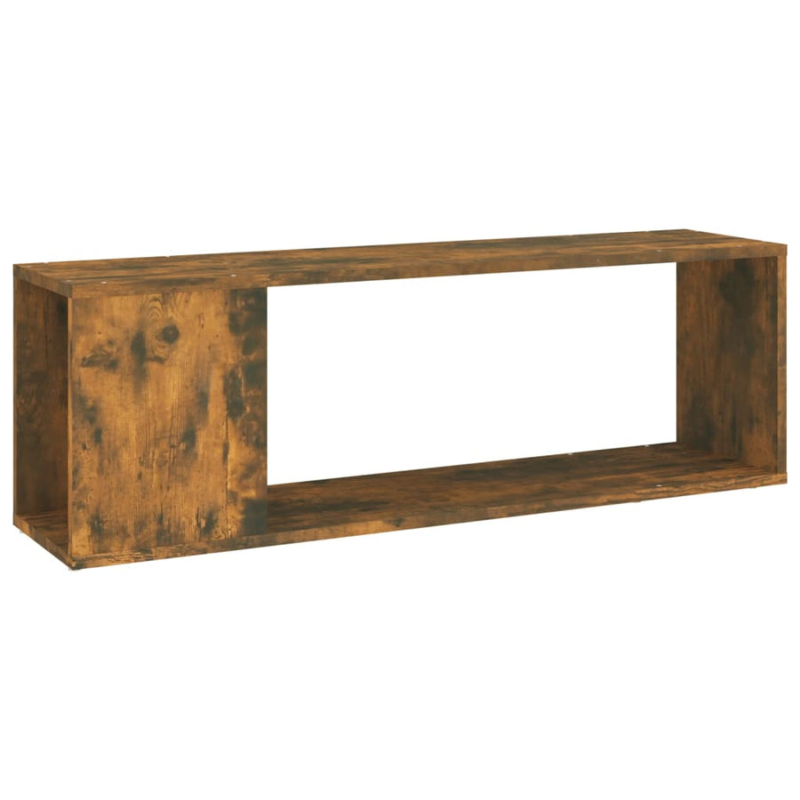 Tv-Meubel 100X24X32 Cm Bewerkt Hout Gerookt Eikenkleurig Bruin Eikenkleur