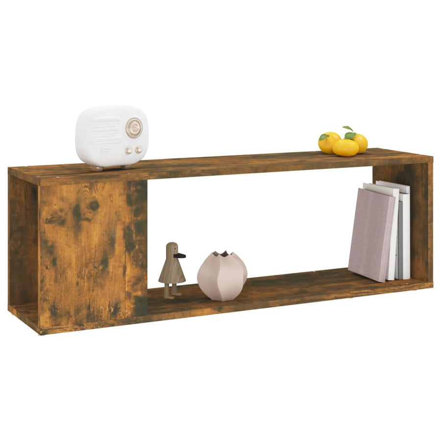 Tv-Meubel 100X24X32 Cm Bewerkt Hout Gerookt Eikenkleurig Bruin Eikenkleur