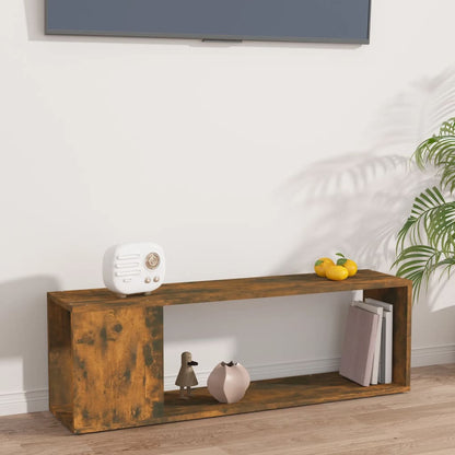 Tv-Meubel 100X24X32 Cm Bewerkt Hout Gerookt Eikenkleurig Bruin Eikenkleur