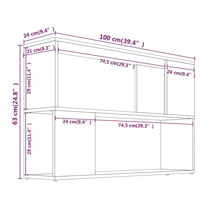 Boekenkast 00X24X63 Cm Bewerkt Hout Kleurig Gerookt eiken