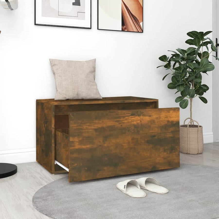 Halbankje 80X40X45 Cm Bewerkt Hout Kleurig Gerookt eiken