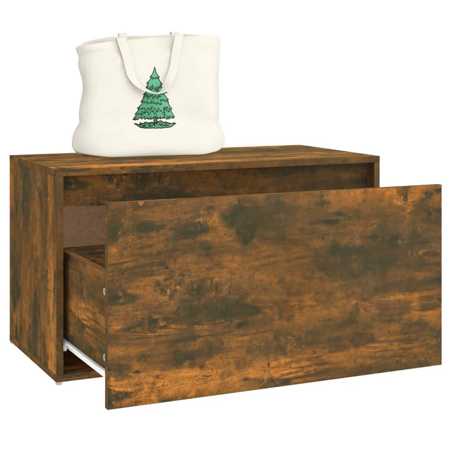 Halbankje 80X40X45 Cm Bewerkt Hout Kleurig Gerookt eiken