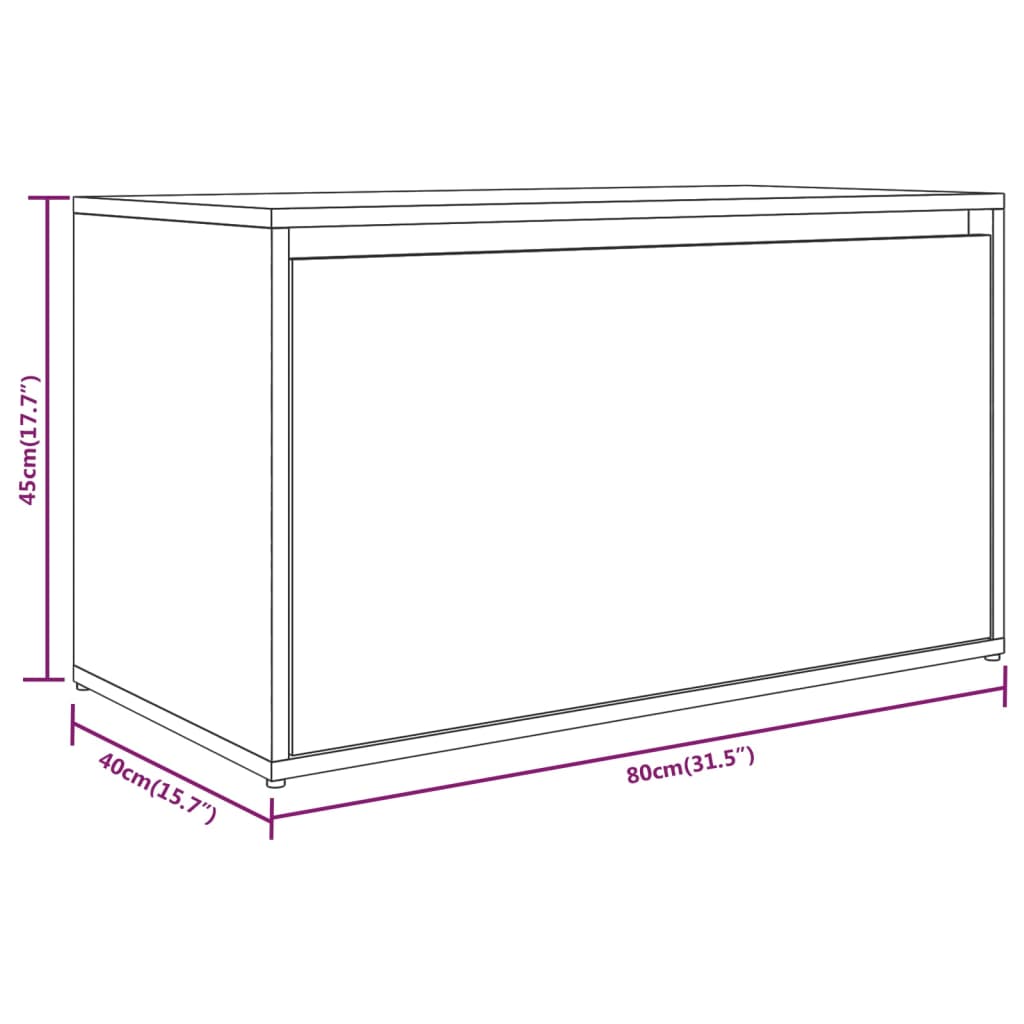 Halbankje 80X40X45 Cm Bewerkt Hout Kleurig Gerookt eiken