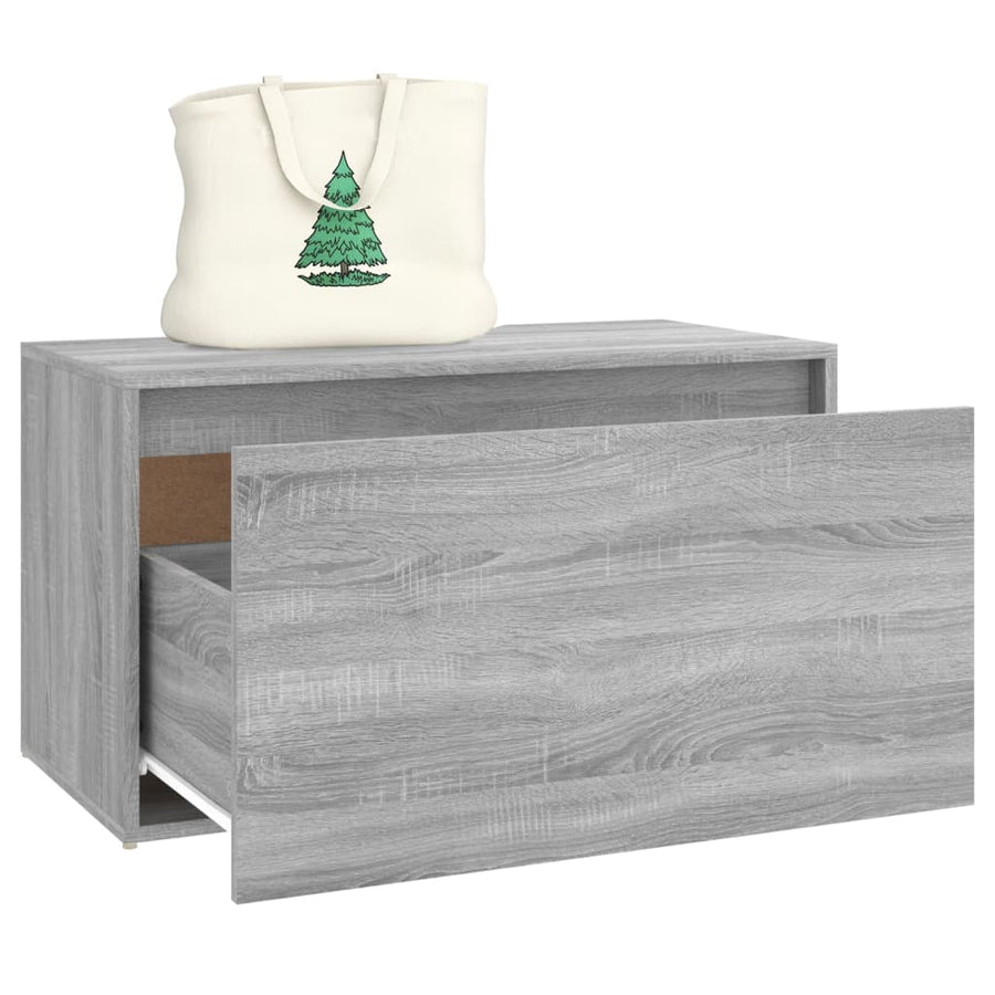 Halbankje 80X40X45 Cm Bewerkt Hout Eikenkleurig Grijs sonoma