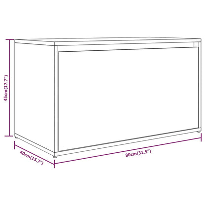 Halbankje 80X40X45 Cm Bewerkt Hout Eikenkleurig Grijs sonoma