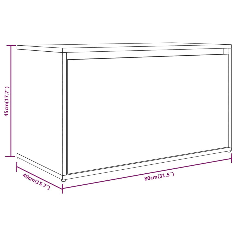 Halbankje 80X40X45 Cm Bewerkt Hout Eikenkleurig Grijs sonoma