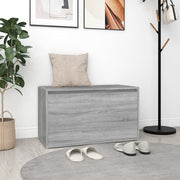 Halbankje 80x40x45 cm bewerkt hout grijs