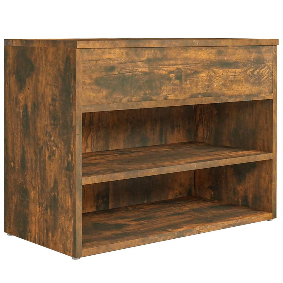 Schoenenbank 60X30X45 Cm Bewerkt Hout Kleurig Gerookt eiken