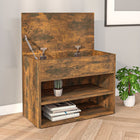 Schoenenbank 60x30x45 cm bewerkt hout gerookt eiken