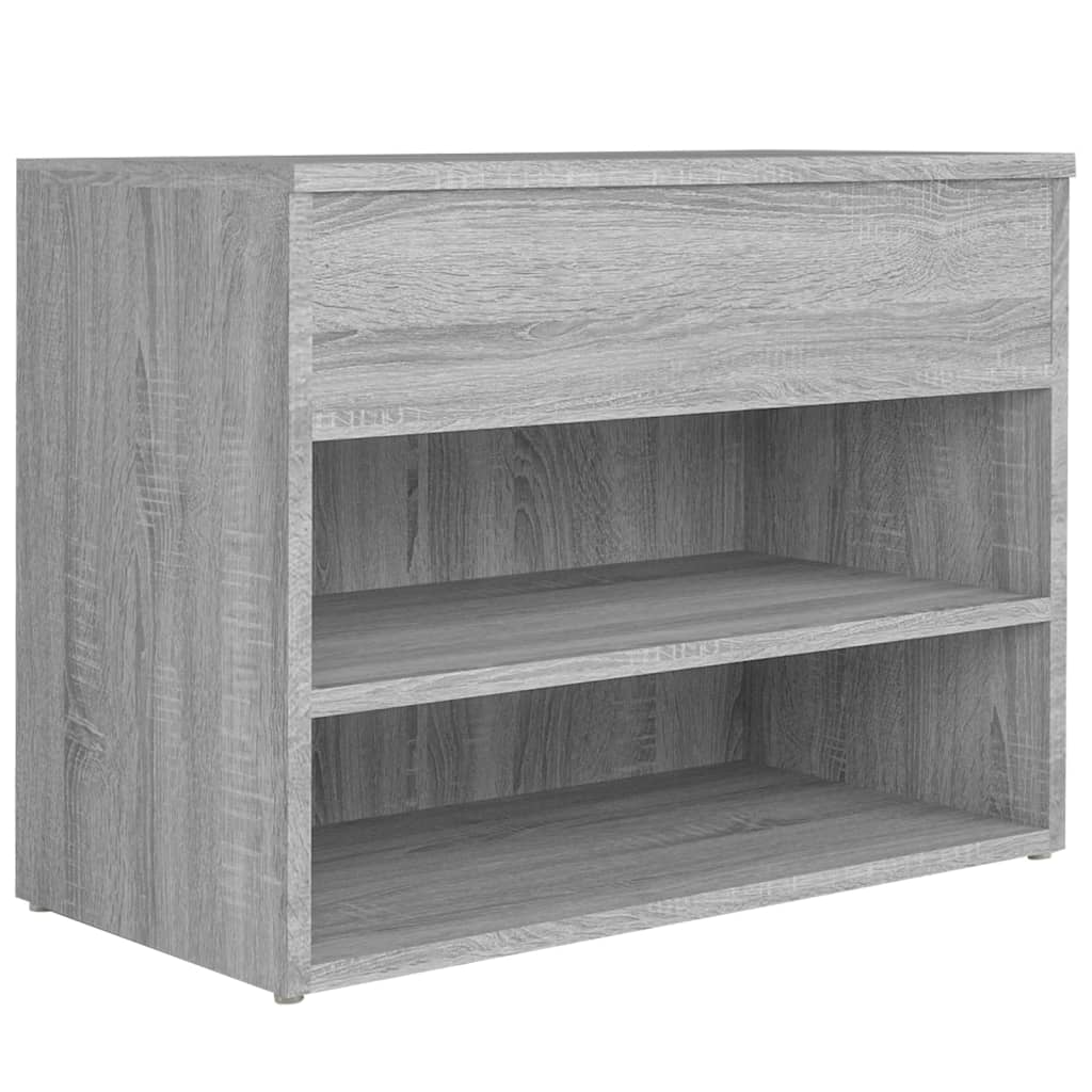 Schoenenbank 60X30X45 Cm Bewerkt Hout Eikenkleurig Grijs sonoma