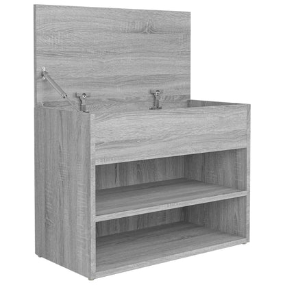 Schoenenbank 60X30X45 Cm Bewerkt Hout Eikenkleurig Grijs sonoma