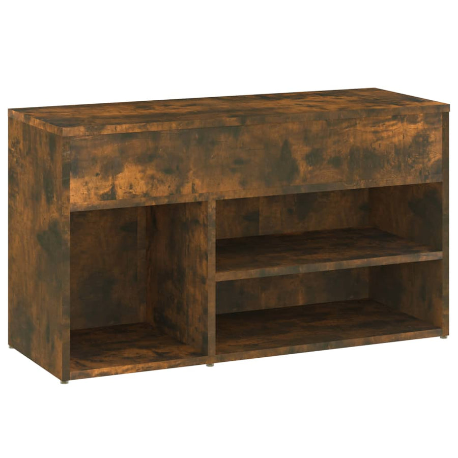 Schoenenbankje 80X30X45 Cm Bewerkt Hout Kleurig Gerookt eiken