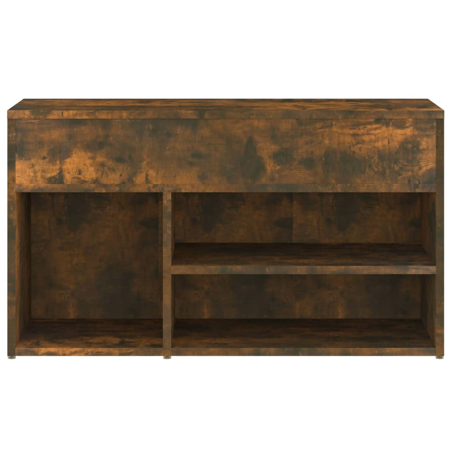 Schoenenbankje 80X30X45 Cm Bewerkt Hout Kleurig Gerookt eiken