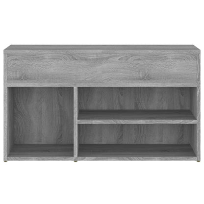 Schoenenbank 80X30X45 Cm Bewerkt Hout Eikenkleurig Grijs sonoma