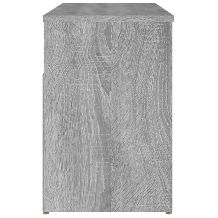 Schoenenbank 80X30X45 Cm Bewerkt Hout Eikenkleurig Grijs sonoma
