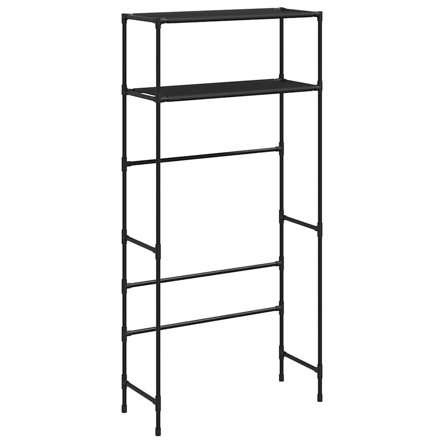 Wasmachinerek 2-laags 69x28x143 cm ijzer zwart
