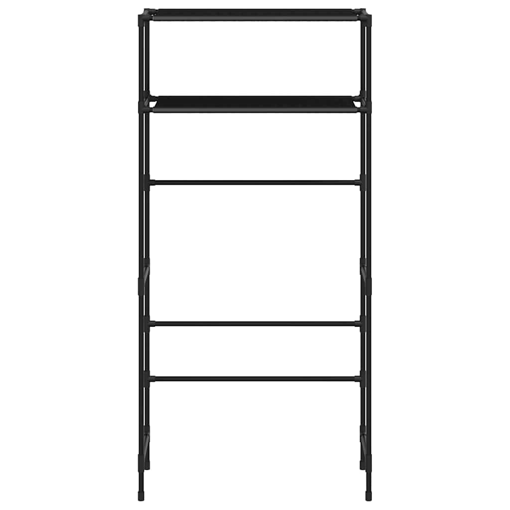 Wasmachinerek 2-laags 69x28x143 cm ijzer zwart