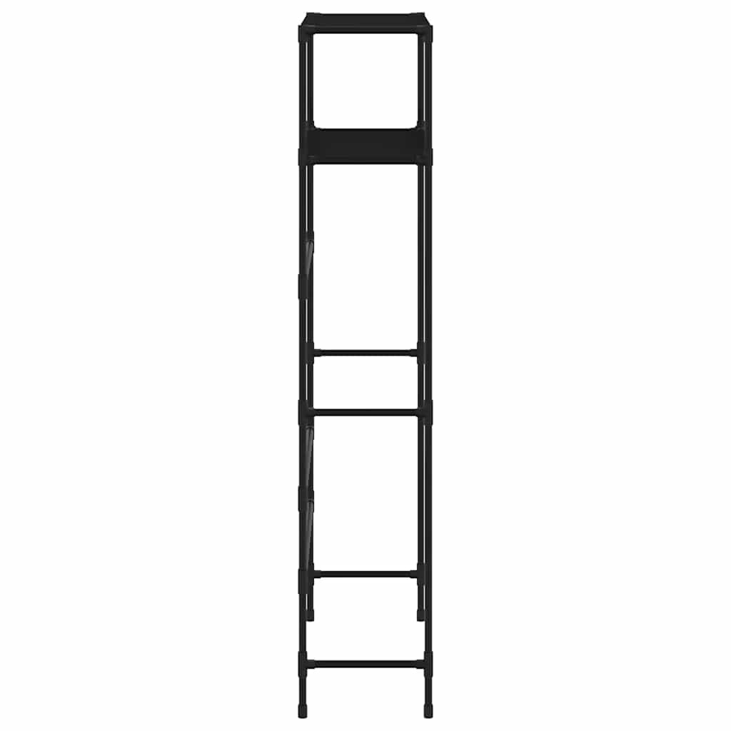 Wasmachinerek 2-laags 69x28x143 cm ijzer zwart