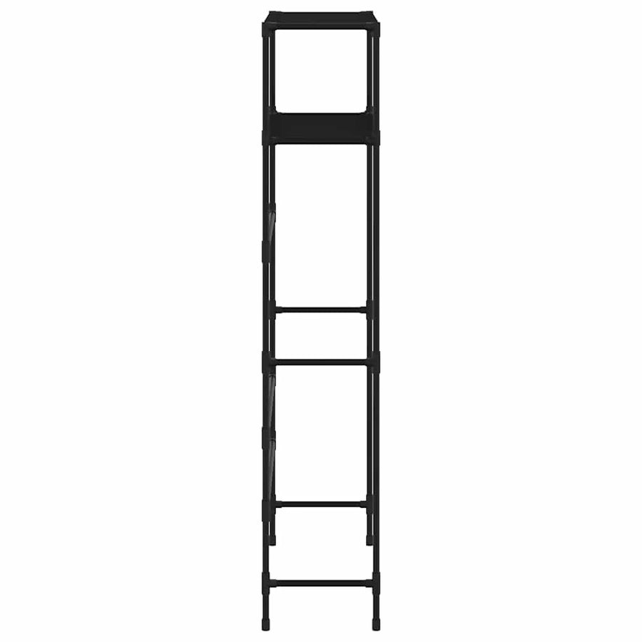 Wasmachinerek 2-laags 69x28x143 cm ijzer zwart