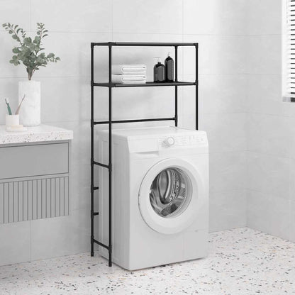 Wasmachinerek 2-laags 69x28x143 cm ijzer zwart