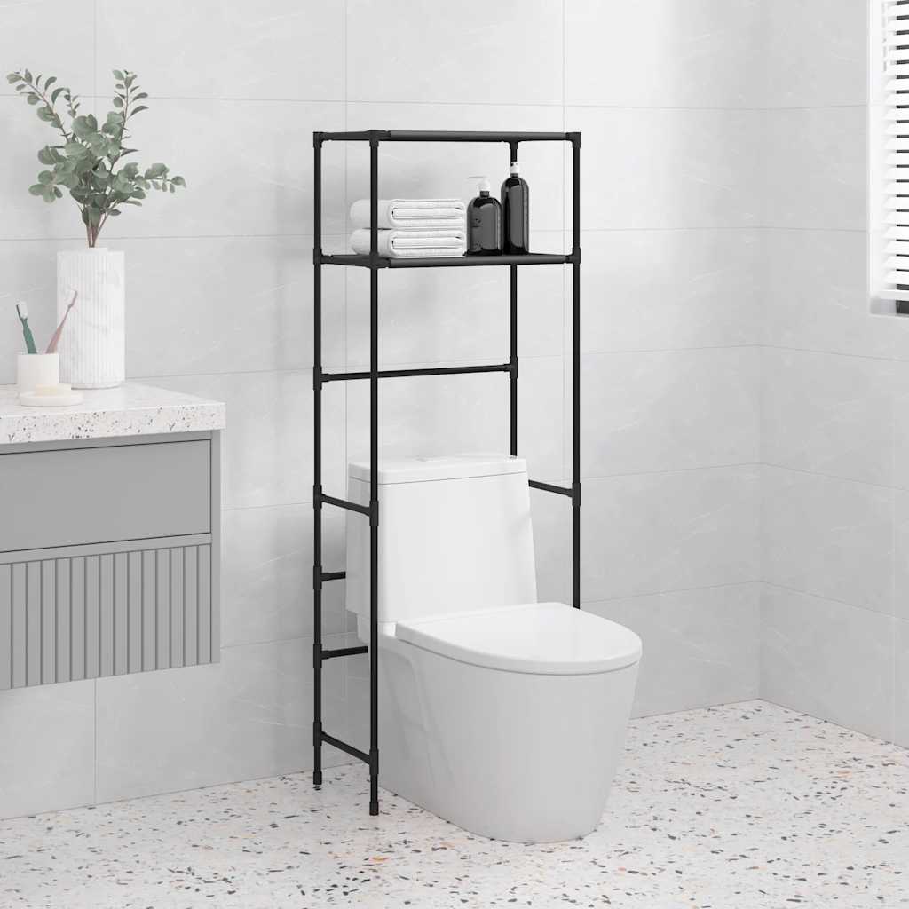 Toiletrek 2-laags 53,5x28x143 cm ijzer zwart