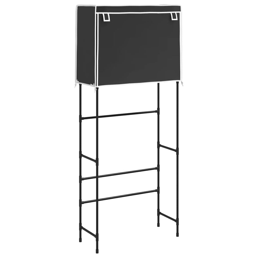 Opbergrek voor boven wasmachine 2-laags 71x29,5x170,5 cm zwart