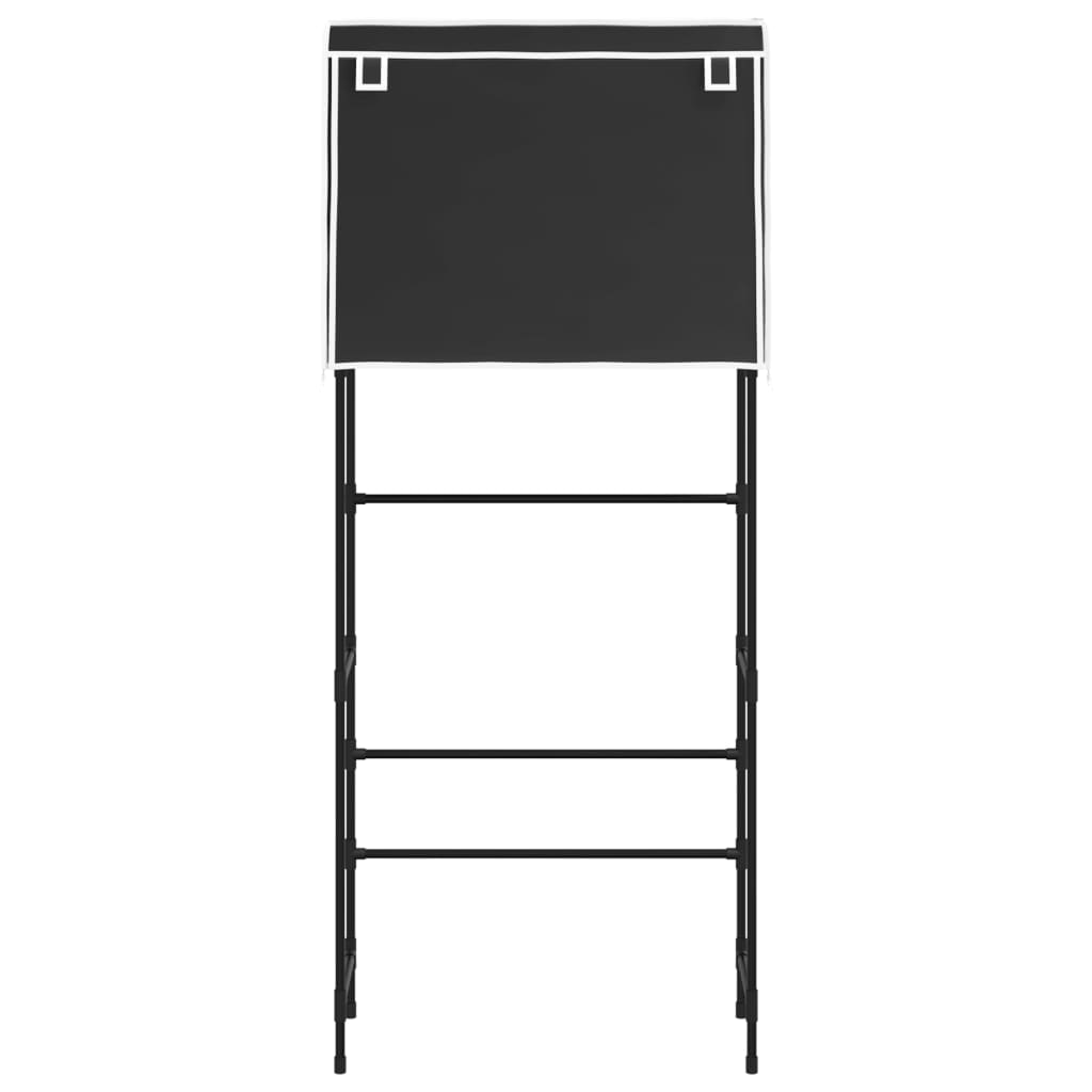 Opbergrek voor boven wasmachine 2-laags 71x29,5x170,5 cm zwart