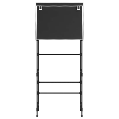 Opbergrek voor boven wasmachine 2-laags 71x29,5x170,5 cm zwart