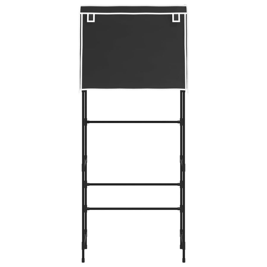 Opbergrek voor boven wasmachine 2-laags 71x29,5x170,5 cm zwart