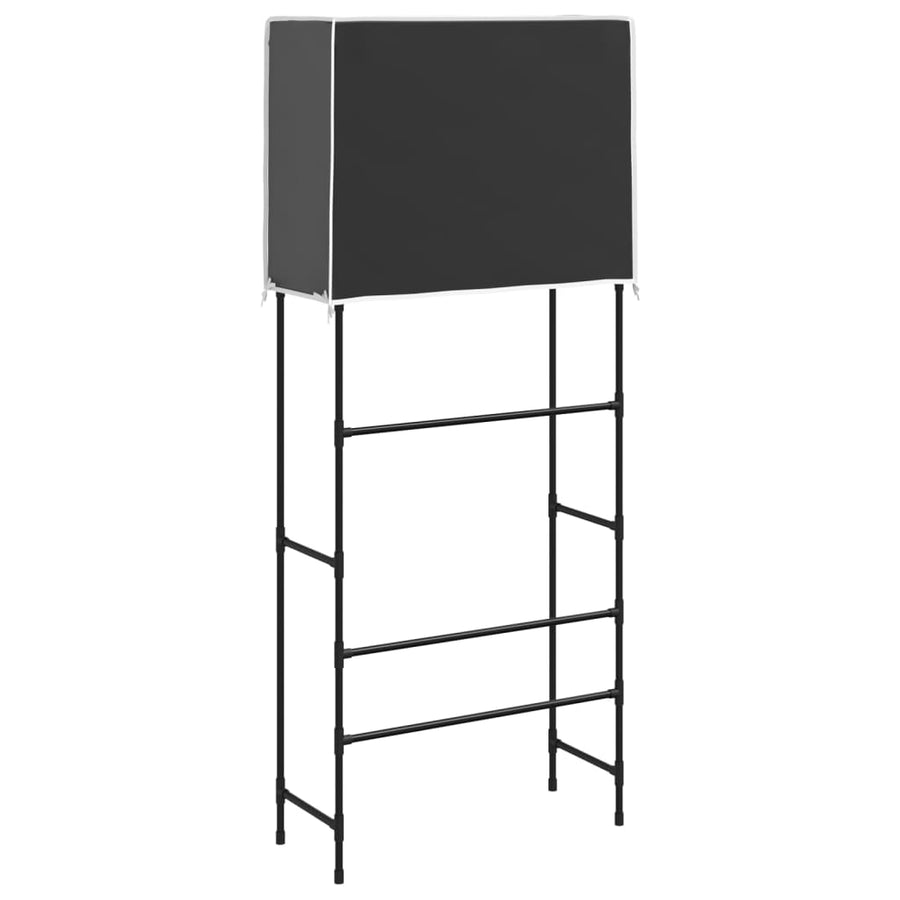 Opbergrek voor boven wasmachine 2-laags 71x29,5x170,5 cm zwart