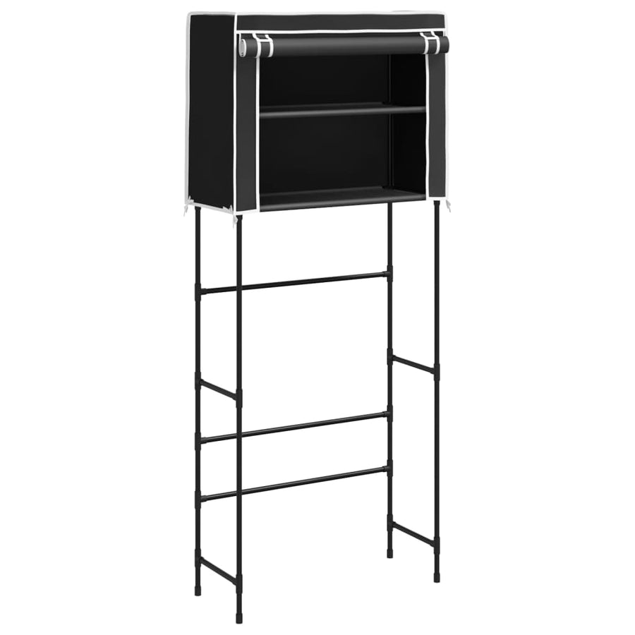 Opbergrek voor boven wasmachine 2-laags 71x29,5x170,5 cm zwart