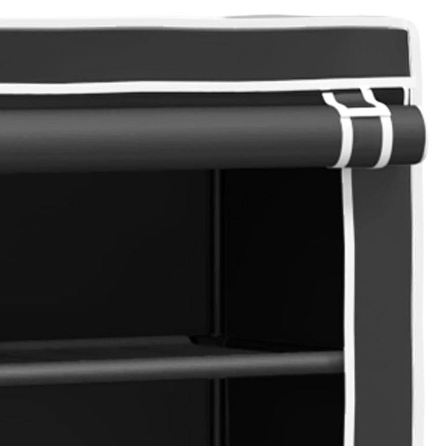 Opbergrek voor boven wasmachine 2-laags 71x29,5x170,5 cm zwart