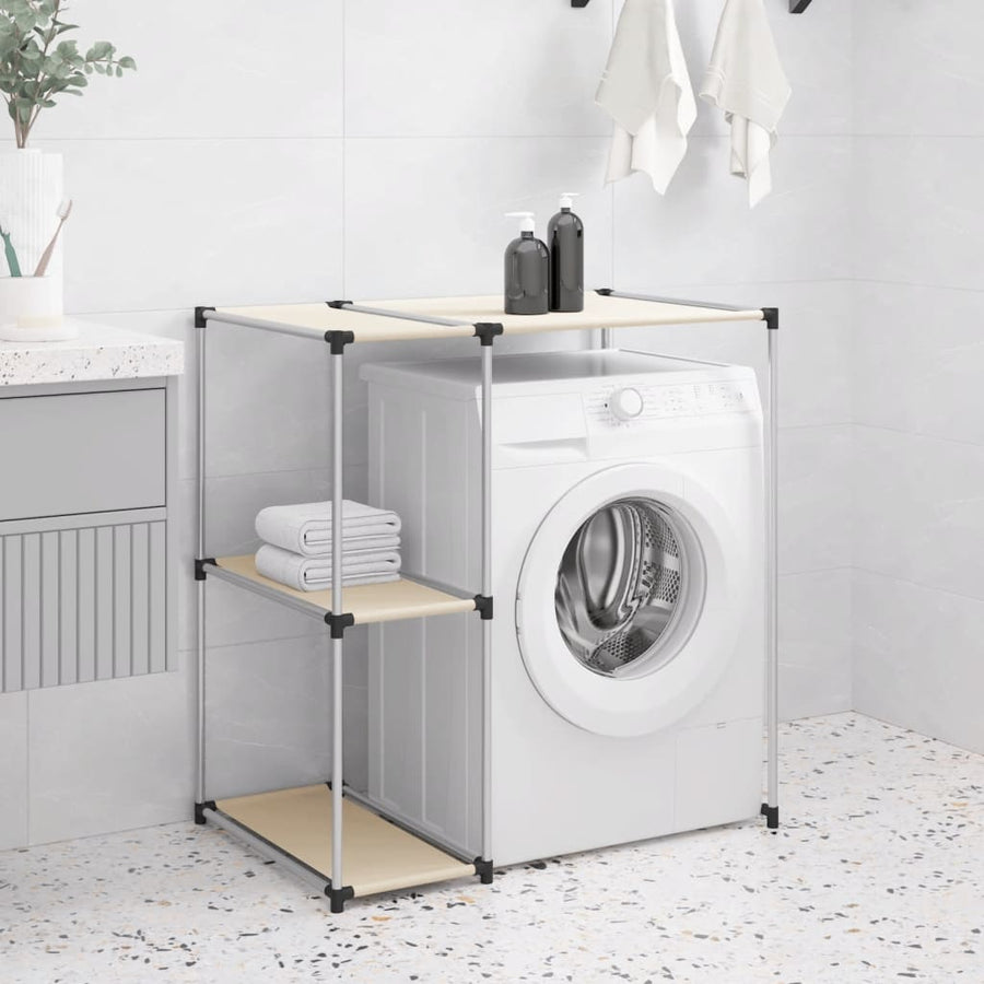 Opbergrek voor boven wasmachine 87x55x90,5cm ijzer crèmekleurig