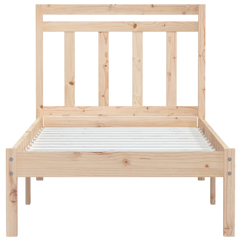 Bedframe Massief Hout 2Ft6 Small Single 75 x 190 cm Naturel