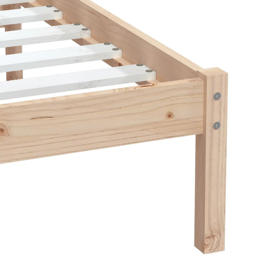 Bedframe Massief Hout 2Ft6 Small Single 75 x 190 cm Naturel