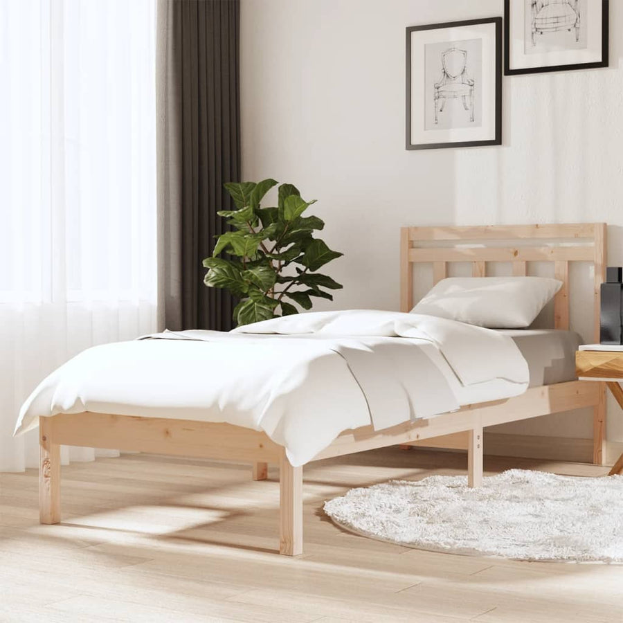 Bedframe Massief Hout 2Ft6 Small Single 75 x 190 cm Naturel