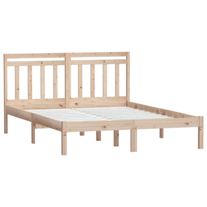 Bedframe Massief Hout 4Ft6 Double 135 x 190 cm Naturel