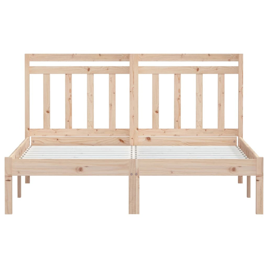 Bedframe Massief Hout 4Ft6 Double 135 x 190 cm Naturel