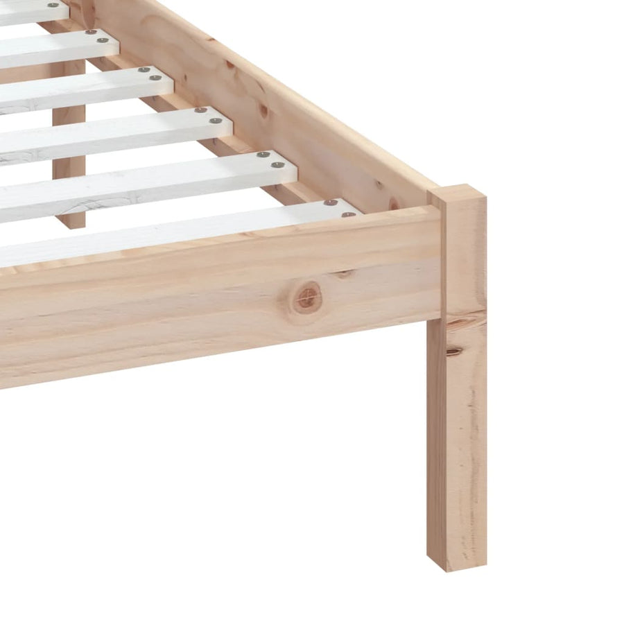Bedframe Massief Hout 4Ft6 Double 135 x 190 cm Naturel