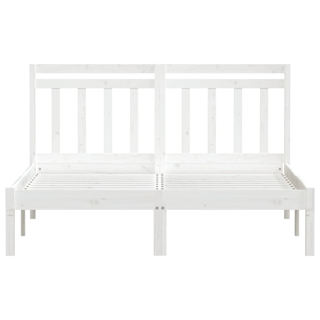 Bedframe Massief Hout 135 x 190 cm Wit