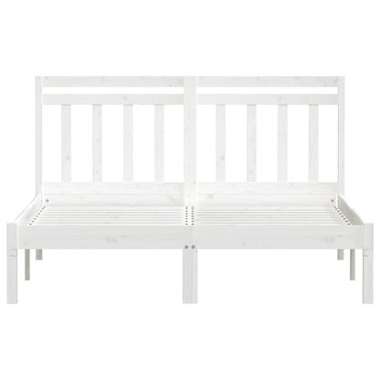 Bedframe Massief Hout 135 x 190 cm Wit