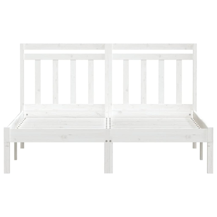 Bedframe Massief Hout 135 x 190 cm Wit