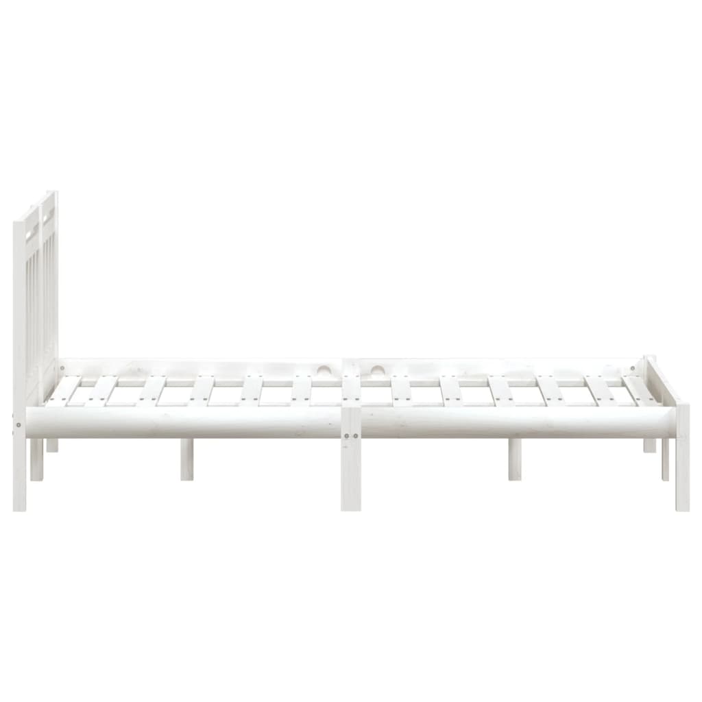 Bedframe Massief Hout 135 x 190 cm Wit