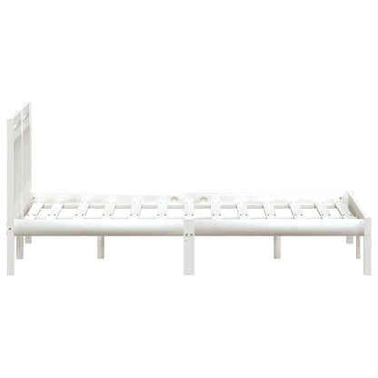 Bedframe Massief Hout 135 x 190 cm Wit