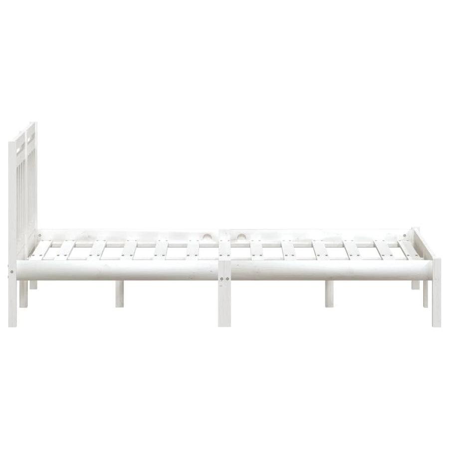 Bedframe Massief Hout 135 x 190 cm Wit